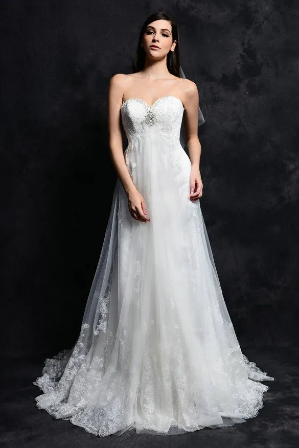 2014 Exquisite Wonderful A-Line Floor-Length Court Train Appliques Sweetheart Cap Sleeve Sleeveless Zipper Tulle Wedding Dresses | Свадьбы и