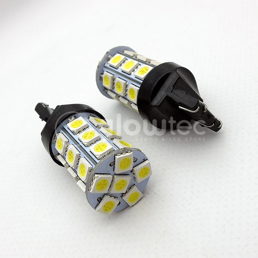 Оптовая продажа 10 шт. белые светодиодные стоп сигналы T20 27SMD 5050 лампы заднего