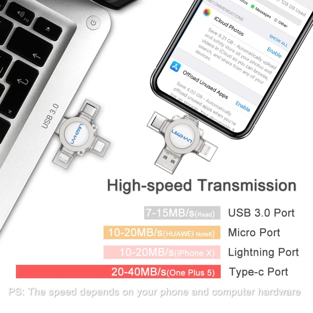 USB-флеш-накопитель для iPhone X/8/7/7 Plus/6/6s/5/SE 16/32/64/128 ГБ usb 3 0 | Компьютеры и офис