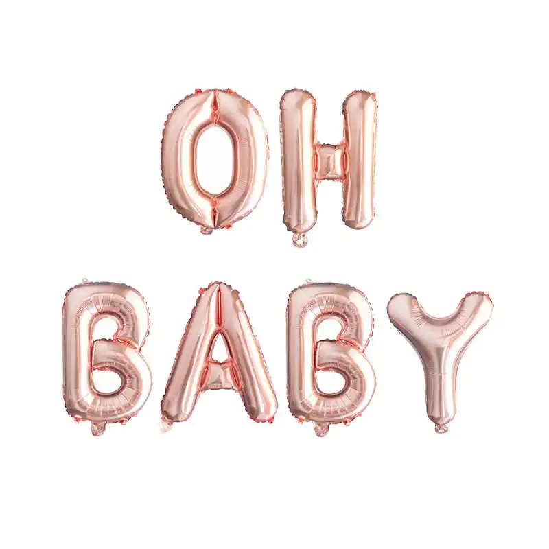 16 дюймов с надписью OH BABY Пол раскрыть письмо Фольга воздушные шары его в комплект одежды для маленьких мальчиков и девочек, душ сувениры День рождения украшения детей Baby Shower