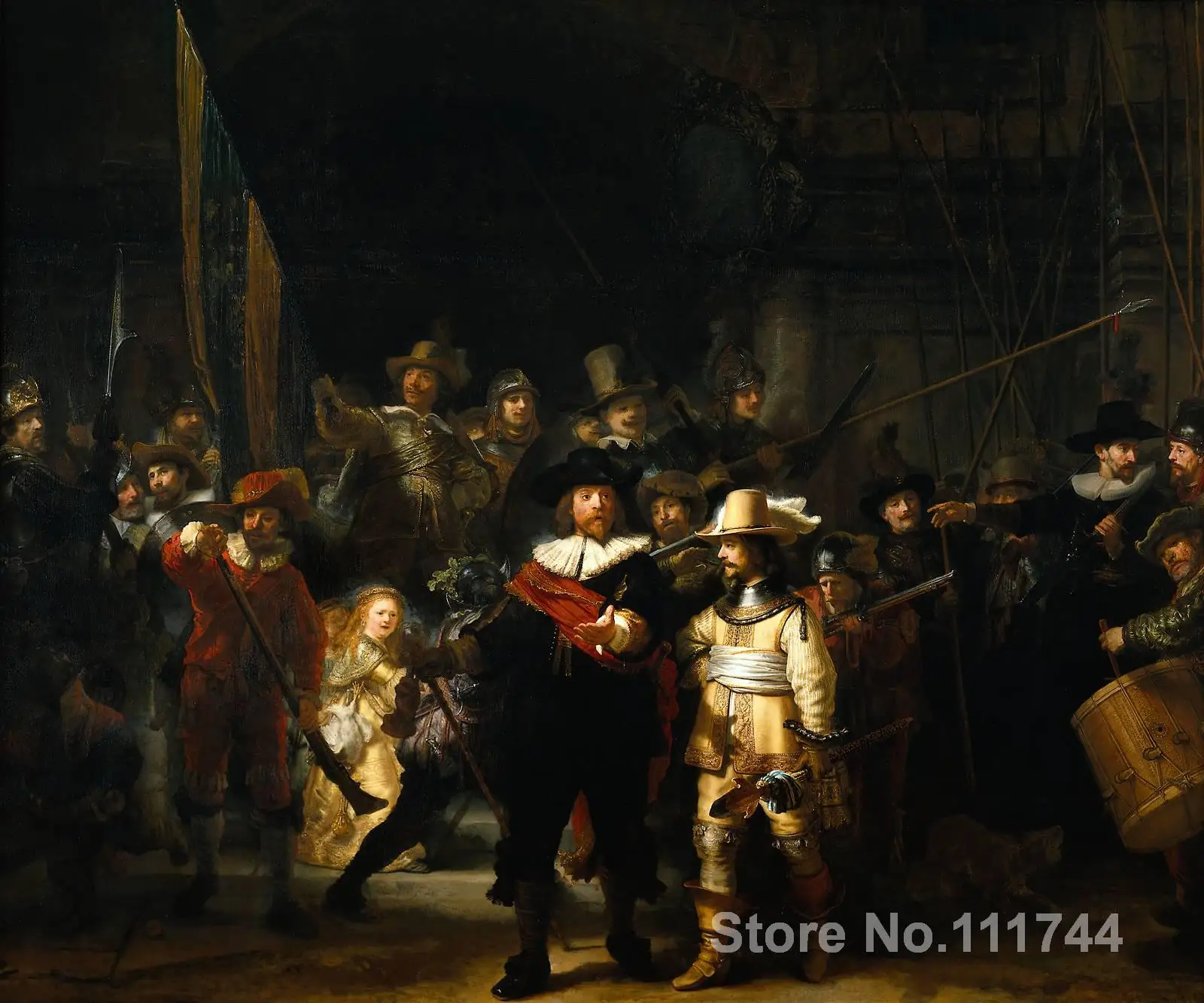 

Hand painted Portrait oil painting The Night Watch Rembrandt van Rijn art reproduction