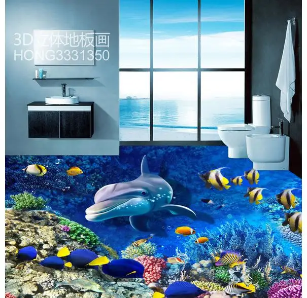 Настенные 3D-обои на заказ водонепроницаемые обои с рисунком дельфина кораллов