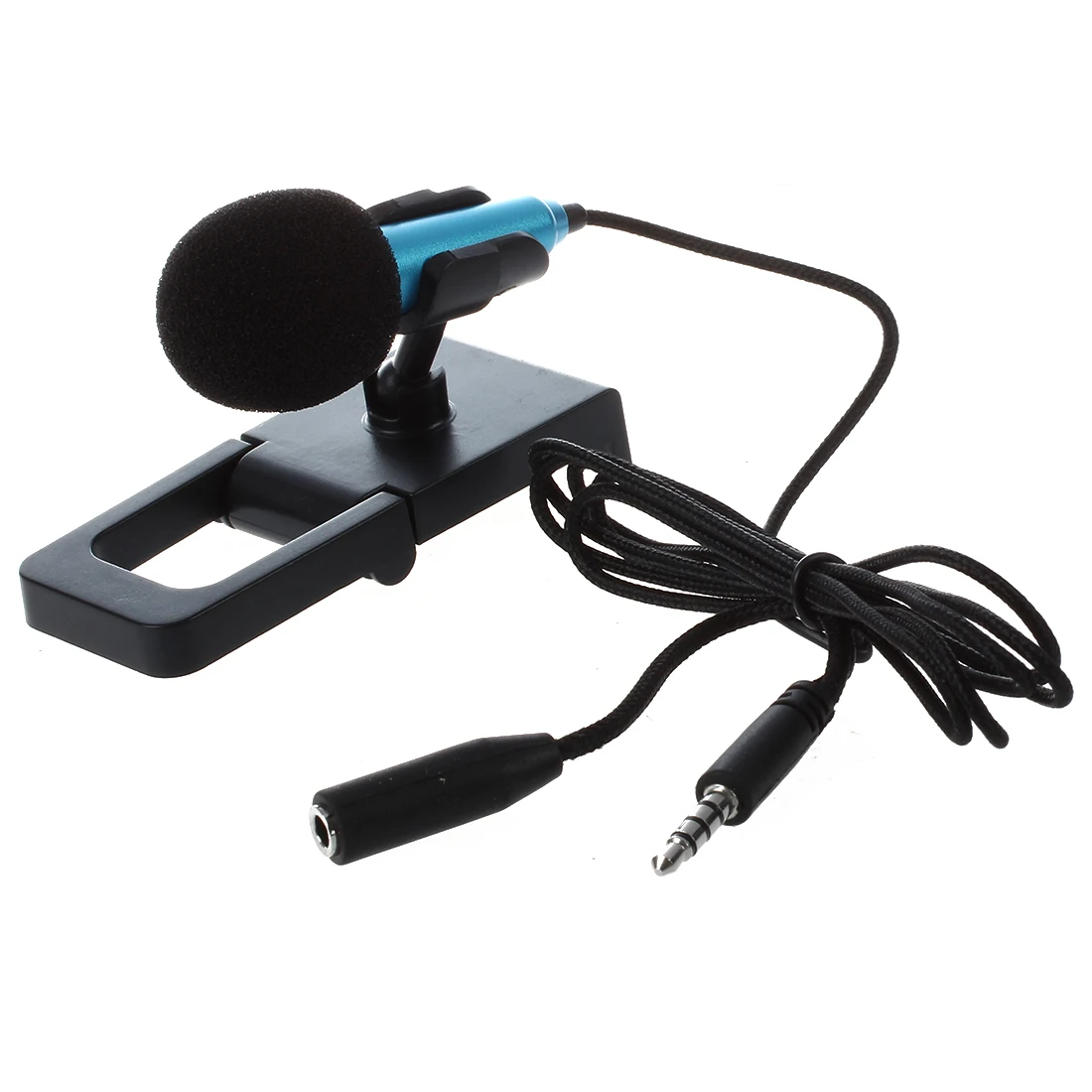 Mini hand microphone for voice recording Internet chat on smartphone notebook or tablet with 3.5 mm mic cable and stand |