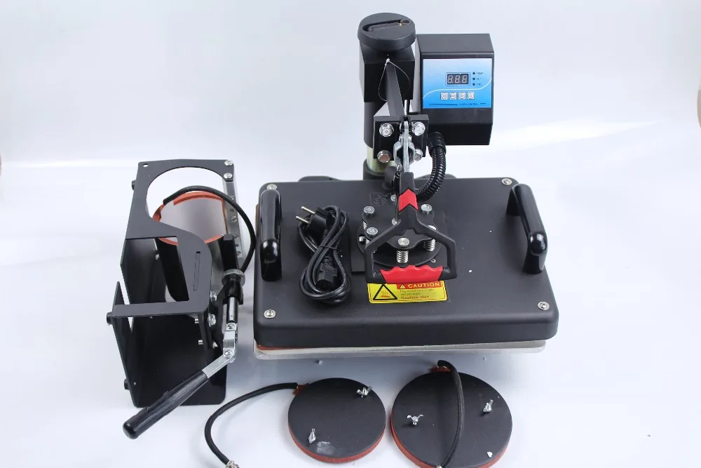 

Free Shipping Combo heat transfer machine use for T shirts press printing 4 in 1