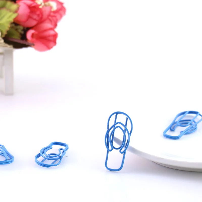 

TUTU 10 pcs clogs house slipper shape Paper Clips Color Funny Kawaii Bookmark Office Shool Stationery Marking Clips H0146