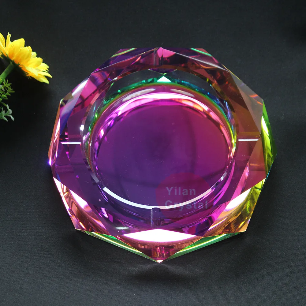 

High-end Boutique Crystal Ashtray Fashion Creative Personality Gift Birthday Gift Living Room Continental Octagon Ashtray