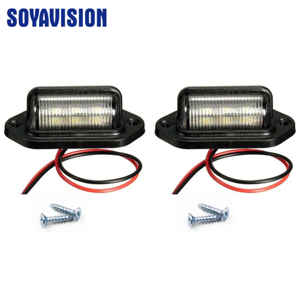 12V 6LED Number License Plate Lights White Lamp Truck Trailer Boat Waterproof Pair | Автомобили и мотоциклы