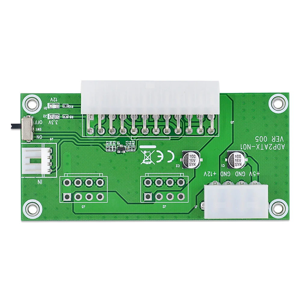 Переходник CHIPAL ADD2PSU ATX 24PIN на 4PIN удлинитель для синхронизации питания Molex двойной