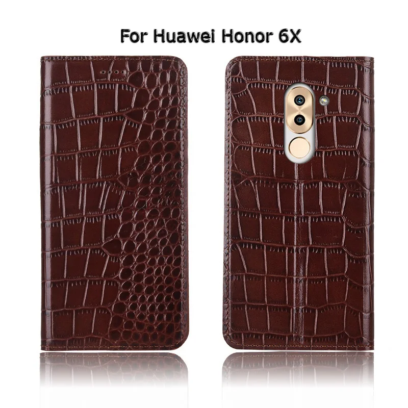 Крокодиловая текстура чехол для телефона чехол для huawei Honor 6X 7X 8X Max 8C 8A 9X Pro из натуральной воловьей кожи флип-чехол для телефона сумка