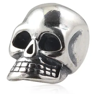 Skull Charm SS2234 Choruslove страшный череп Шарм подлинный 925 Серебряный Скелет Бусины fit Pandora Подвески Хэллоуин ювелирный браслет сделай сам - Цвет: Skull Charm SS2234