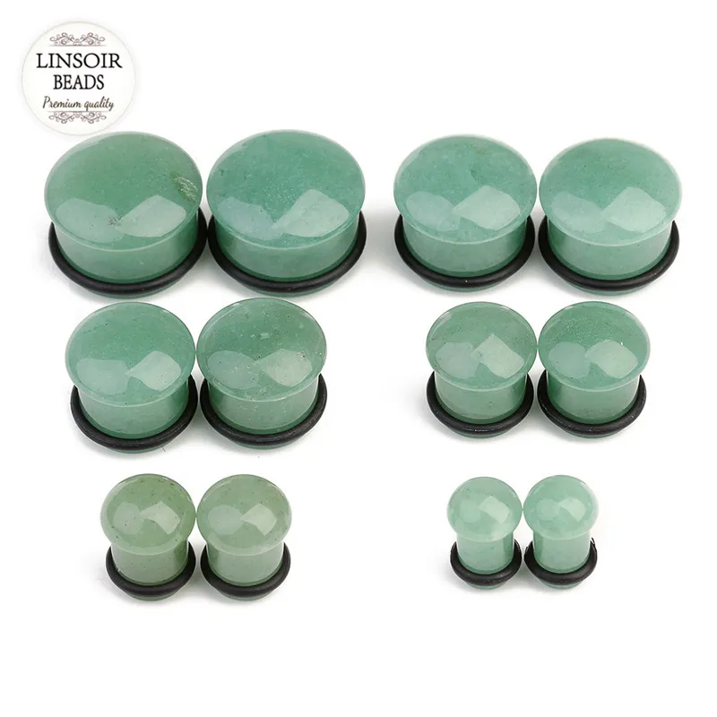 Linsior 1 Pair Natural Stone Ear Plug 6-16mm Mushroom Shape Women Men Rose Quartzs Amethysts Tiger Eyes Earring Piercing | Украшения и