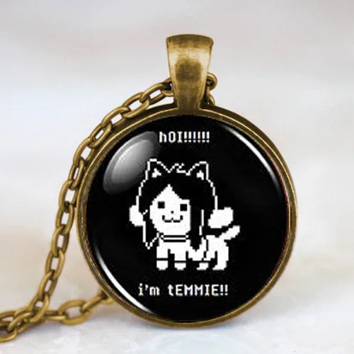 Undertale Temmie Game мужское модное ожерелье ручной работы кулон из латуни и стали
