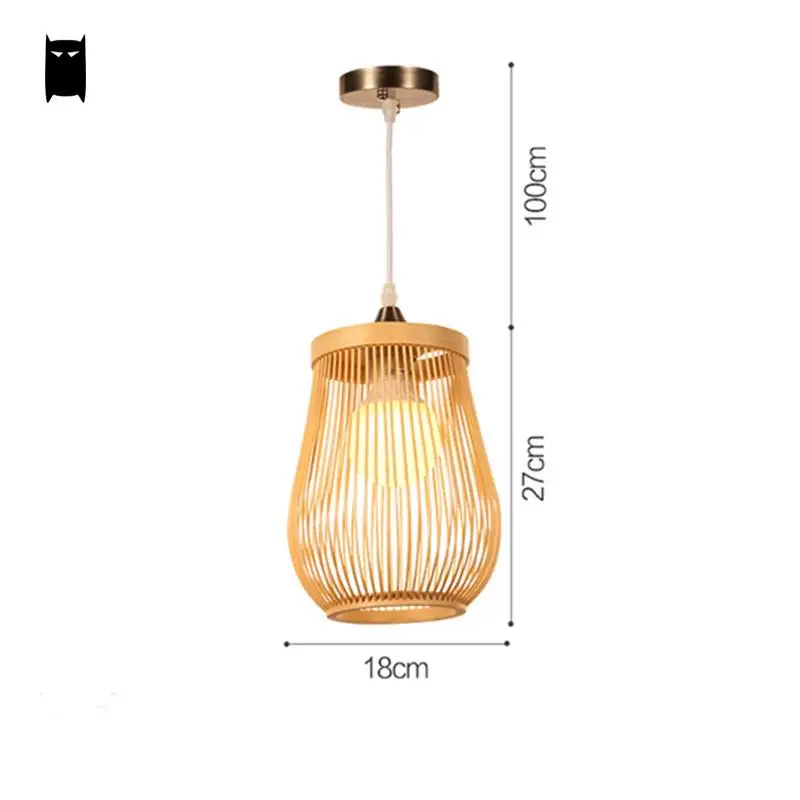 Бамбуковый Плетеный подвесной светильник из ротанга в стиле рустик Азиатский