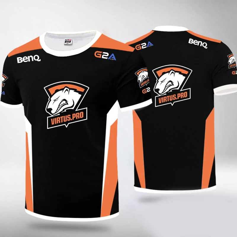 Высокое качество 1:1 Virtus. pro на заказ ID футболка VP футболка для фанатов для мужчин и женщин с круглым вырезом футболки с коротким рукавом Customsize футболка Homme