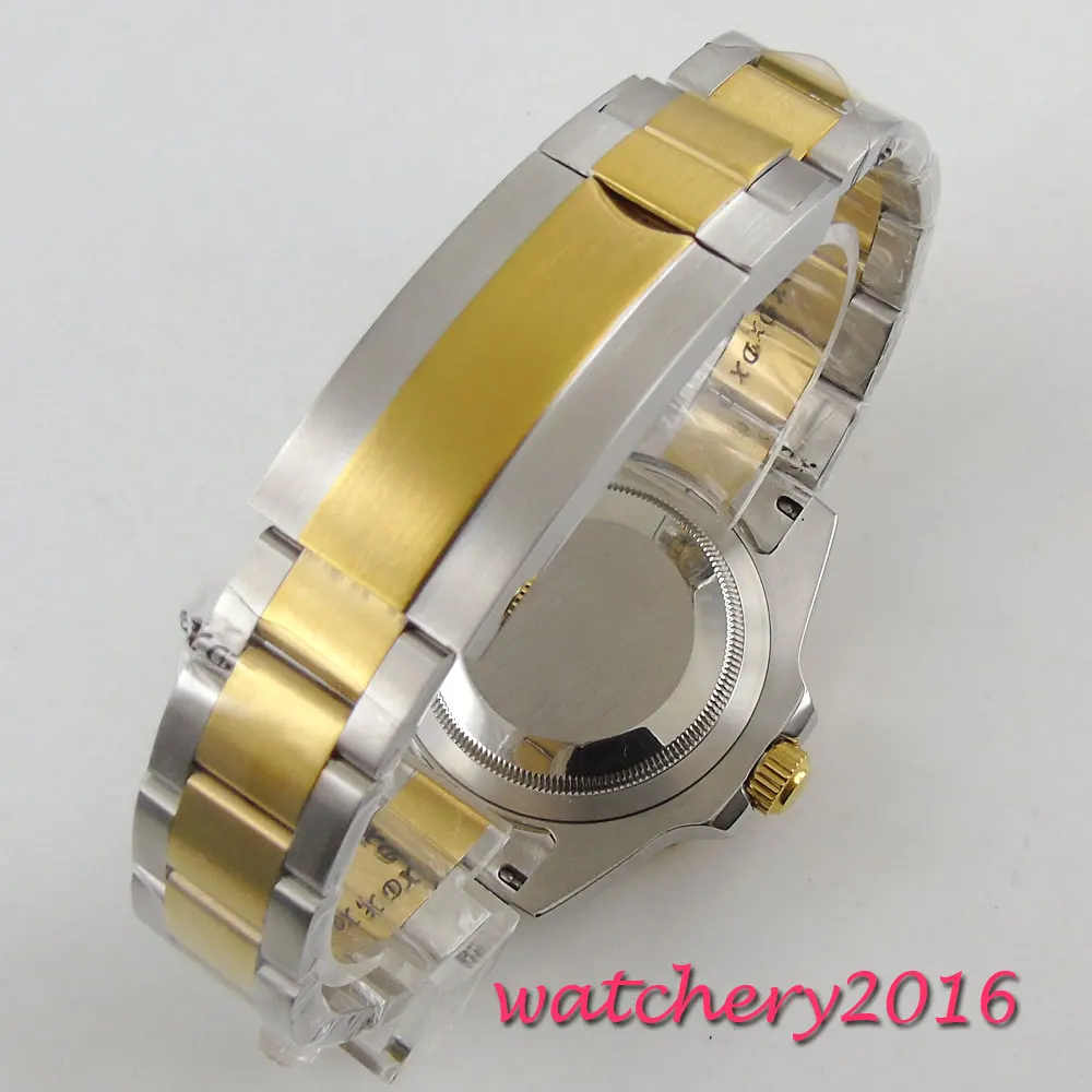 NEW 40mm Bliger Sapphire glass black dial Deployment Bracelet Date GMT Automatic self wind Movement Men's Mechanical Wristwatch |