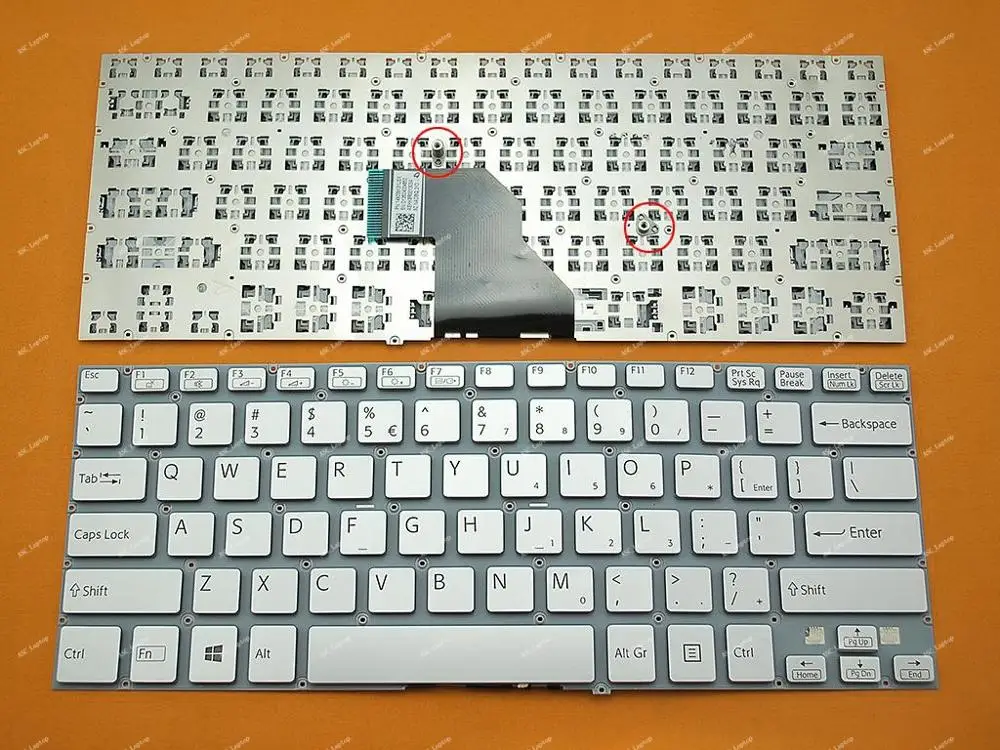 Новая английская клавиатура для Sony Vaio SVF14 SVF14E SVF142 SVF143 SVF1441 US Silver версия с задней