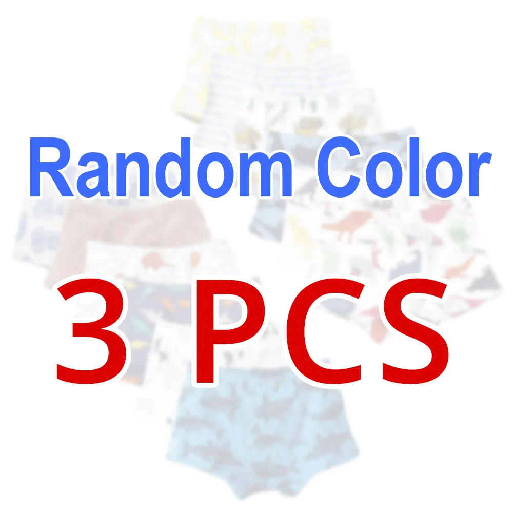 3Pcs Random Color 3 шт./лот, мягкое органическое детское нижнее белье из хлопка трусы-боксеры для мальчиков, детские трусы для мальчиков от 2 до 10 лет, трусы для подростков - Цвет: 3Pcs Random Color