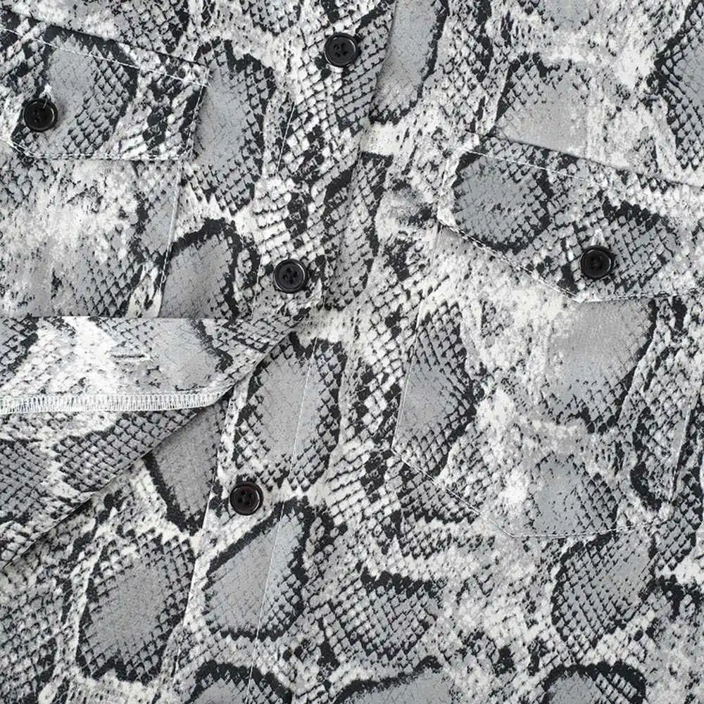 Новая женская модная повседневная Летняя Блузка со змеиным принтом с длинным