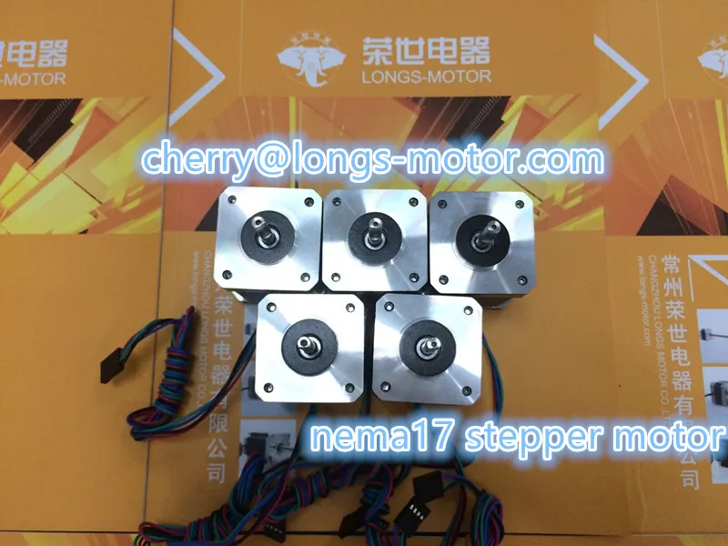 

Longs Motor 5PCS Nema17 D-shaft Stepper motor / stepping Motor 1.7A 48oz.in 4-Lead 17HS4417P1-X Reprap 3D Priner / CNC Wind