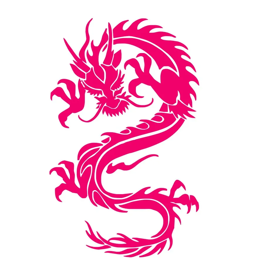 Hot.Pink Китайский стиль домашний декор Дракон наклейки на стену клей съемный ПВХ материал Дизайн Наклейка на стену для гостиной - Цвет: Hot.Pink