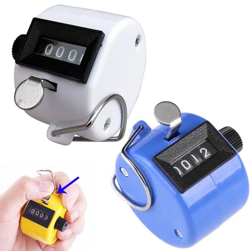 Ручной Clicker 4 значный номер счетчики пластиковый корпус ручной дисплей пальца