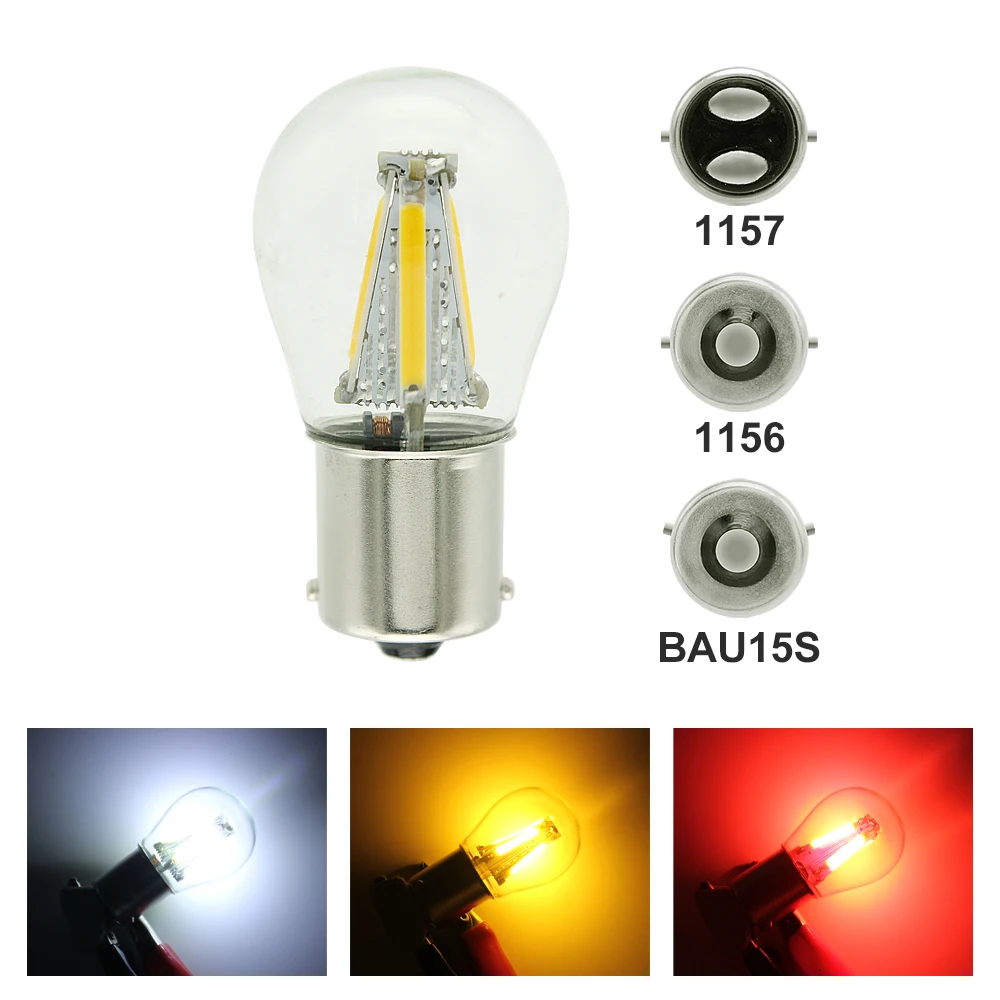 1 шт. 1156 P21W BA15S 1157 BAY15D COB светодиодный нити чип автомобильного стоп-сигналы авто лампы обратной парковочная лампа 12V красный, белый желтый