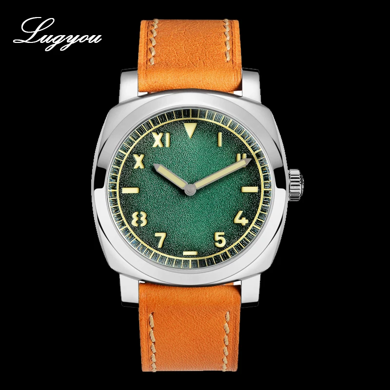Lugyou San Martin Diver Мужские часы механические из нержавеющей стали Пескоструйный сапфир 20 АТМ водостойкий металлический браслет