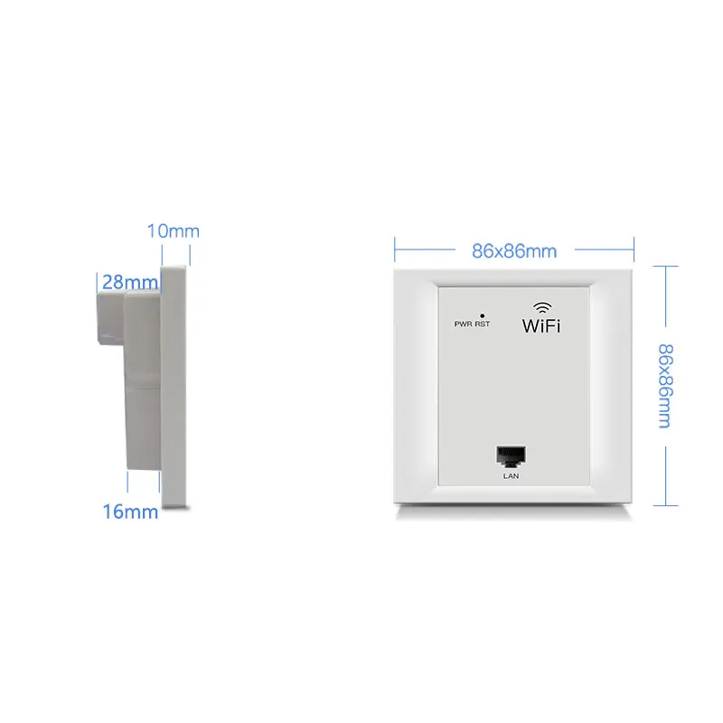 Repeater 86 pannel AP type 2.4G 300Mbps wireless travel router wifi in wall access point poe 24V Optional Color White Gold
