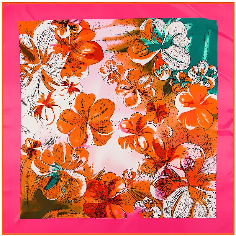 Новый роскошный брендовый 100% саржевый шелковый шарф для женщин цвета в богемном