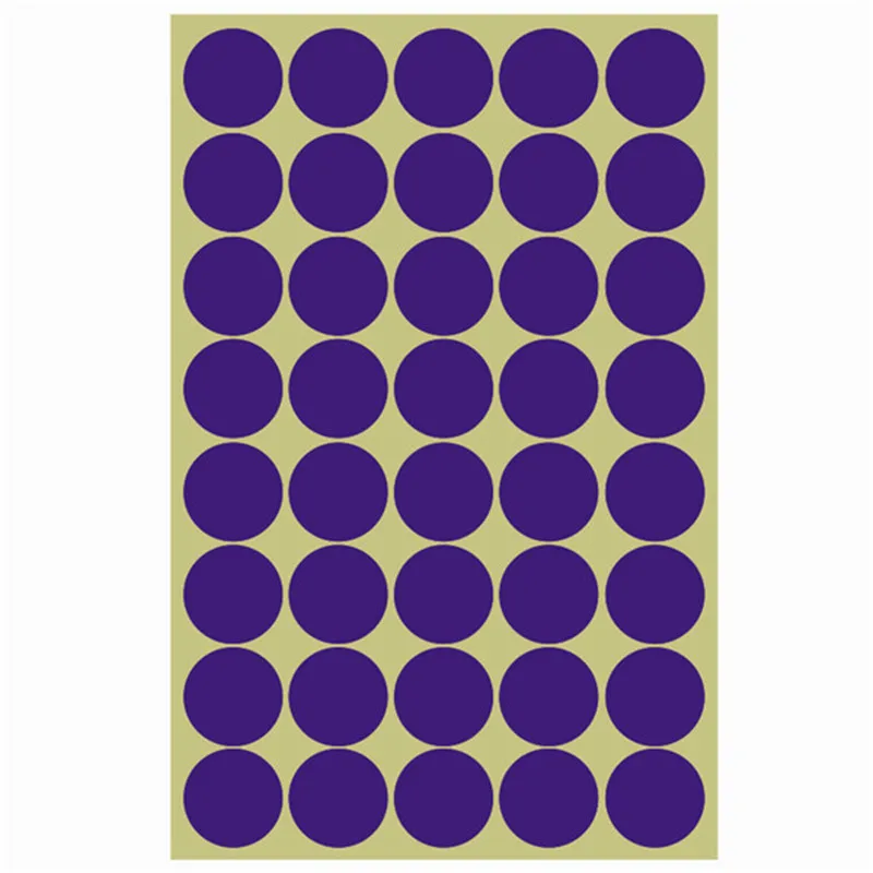 

10 Colors 5 Sheets Diameter 25 mm Round Dot Adhesive Sticker Kitchen Cupboard TV Bedroom Bathroom Glass Floor Wall Stickers