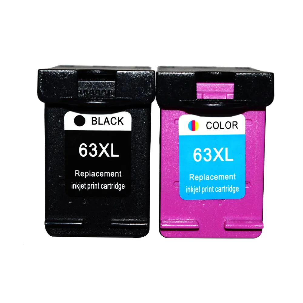 2pk совместимый для hp 63 63XL переработанного чернильного картриджа для hp 1110 2130 3630 3632 3830 4520 принтер