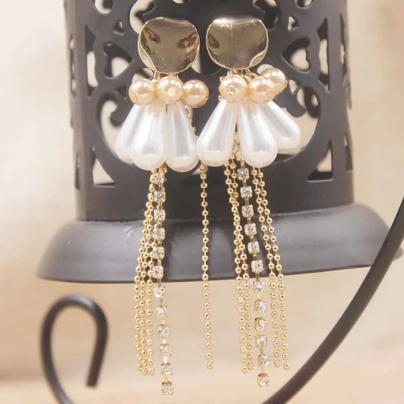 classical bohemia gold asymmetric sexy beautiful gift to lover earring tassle 925 silver needle fashion design baroque Earring | Украшения