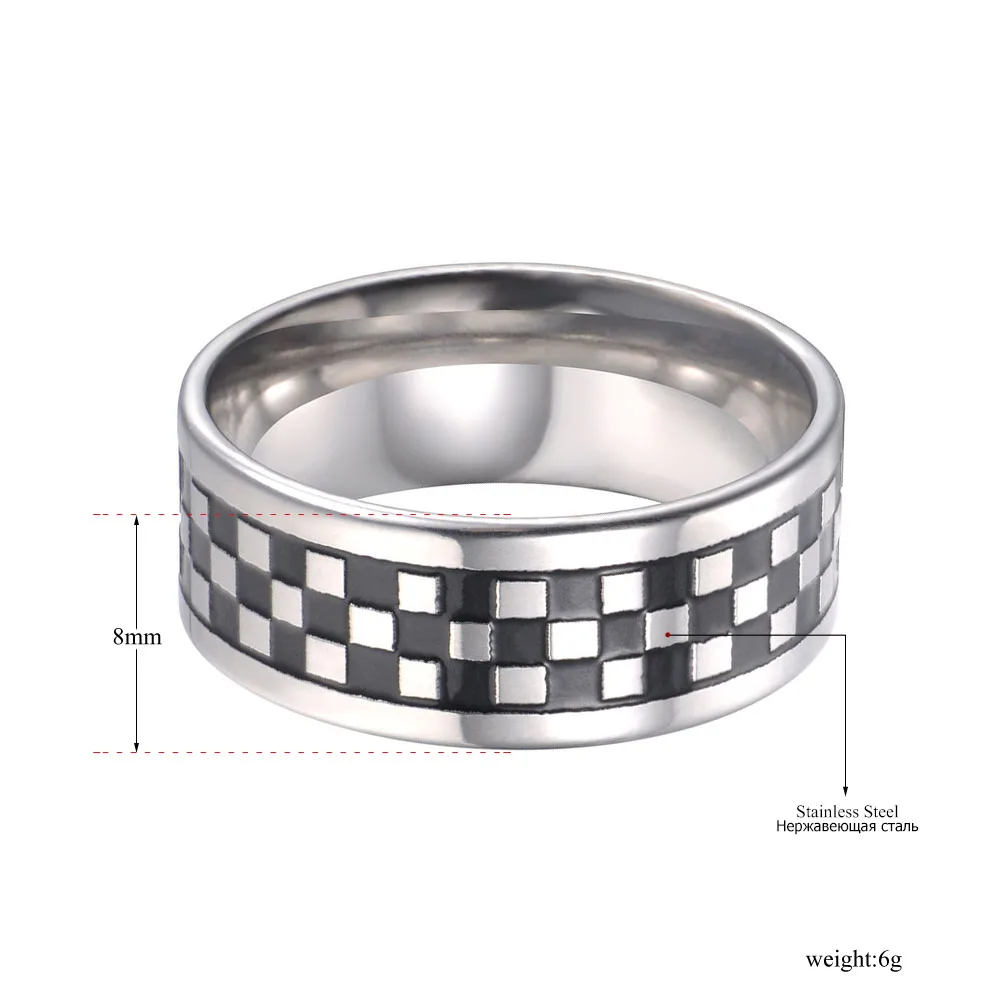 ZooMango Black Glaze Stainless Steel Rings For Women Men Frosted Brushed Anniversary Wedding Ring Jewelry Anneau ZR19043 | Украшения и