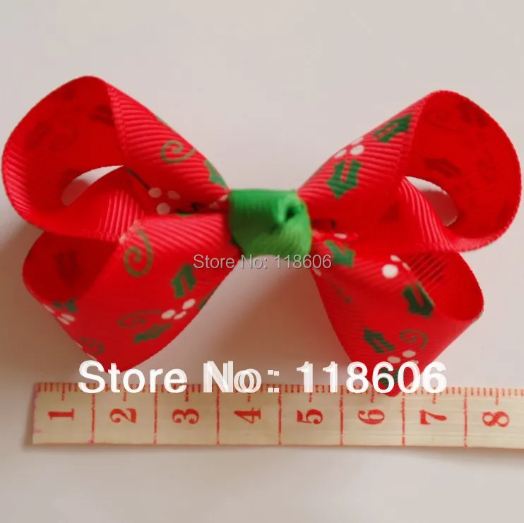 

DHL Free Shipping Christmas Hair Bow Boutique Hairbow Grosgrain Ribbon Hairbow