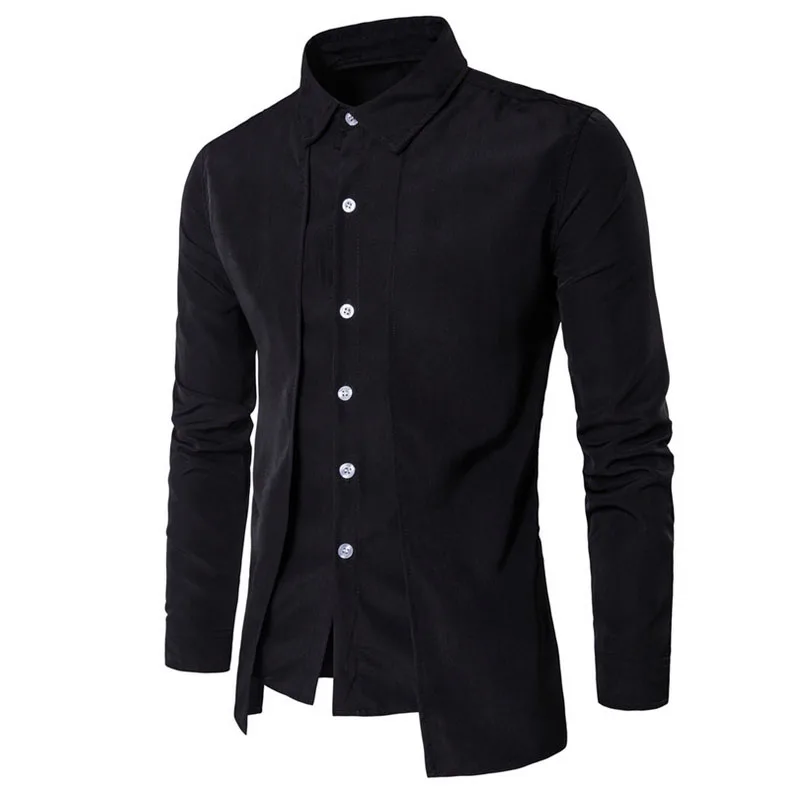 Весна Camisa Masculina тонкие модные мужские рубашки с длинным рукавом свадебные повседневные однотонные мужские облегающие рубашки размера плюс 2X