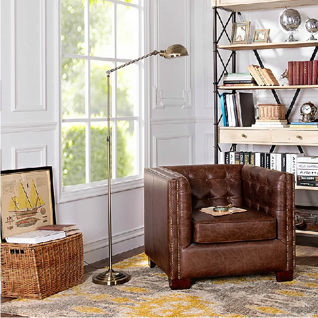 Nordic American idea retro industry mining style gold wrought iron Ostdiek floor lamp |