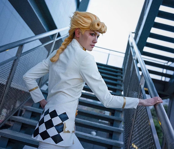 [Настройка] Аниме! JOJO'S невероятное приключение Giorno Giovann из искусственной кожи Готическая Униформа Косплэй Хэллоуина Костюм
