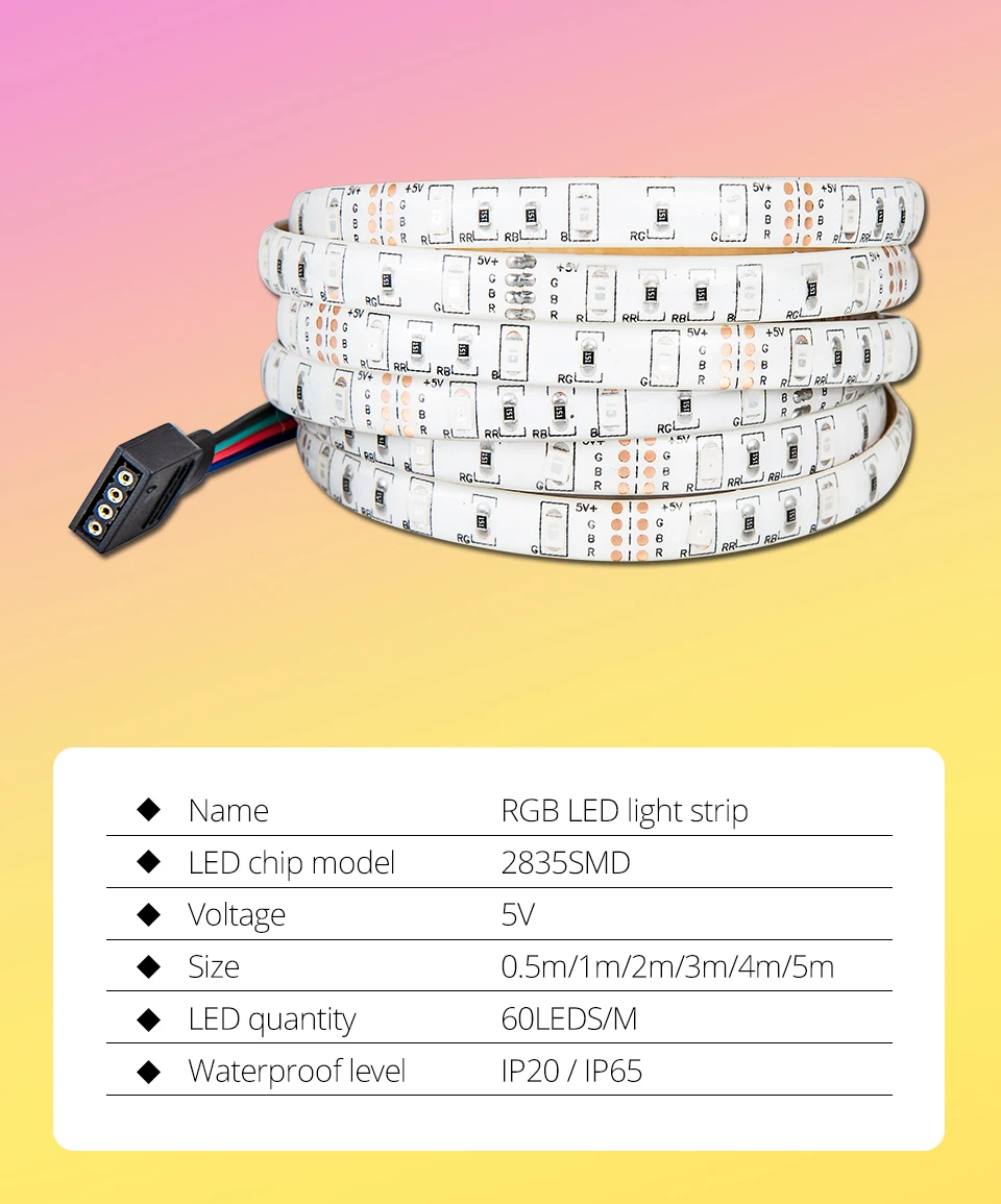 USB Светодиодная лента 2835 RGB музыкальный контроллер звуковой датчик с РЧ пультом дистанционного управления IP20/IP65 музыкальная Светодиодная лента светильник компьютерная ТВ ПОДСВЕТКА
