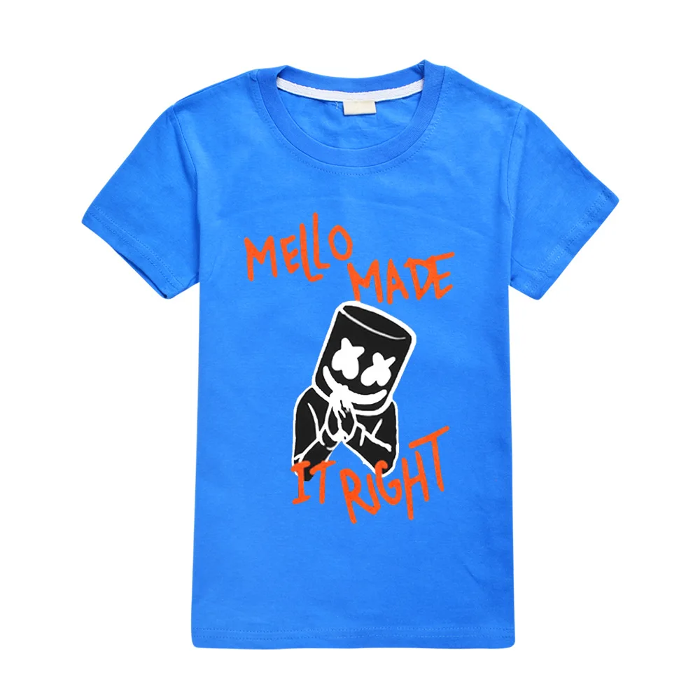 Modis dj marshmello/Детские футболки одежда с капюшоном Детский черный новый летний топ