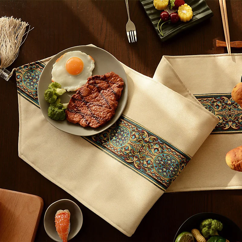 Китайский традиционный настольный бегун с бахромой роскошные пестрые бегуны для