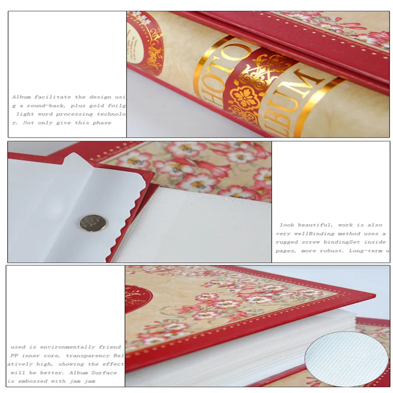 Фотоальбом свадебный Большой 6-дюймовый с интерфейсом для фотографий 4x6 дюймов