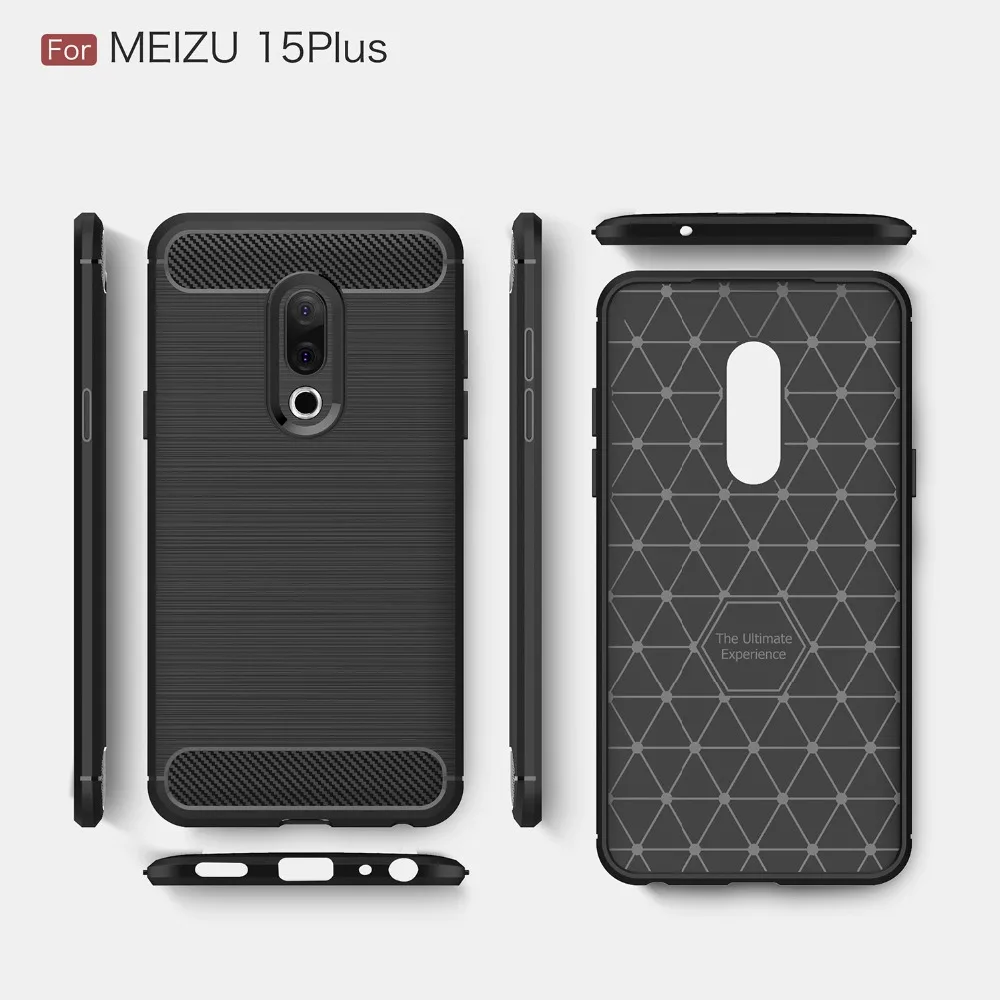 Mjcolorone чехол для meizu 15 углеродного волокна Силиконовые Мягкий ТПУ тонкий