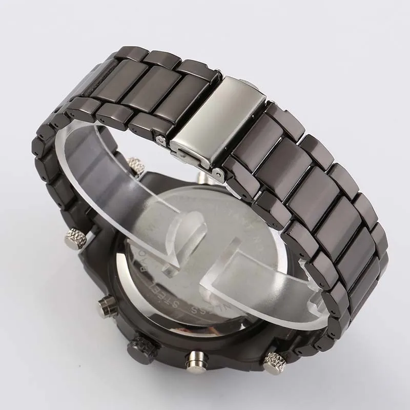 Полностью стальные золотые часы мужские военные спортивные наручные