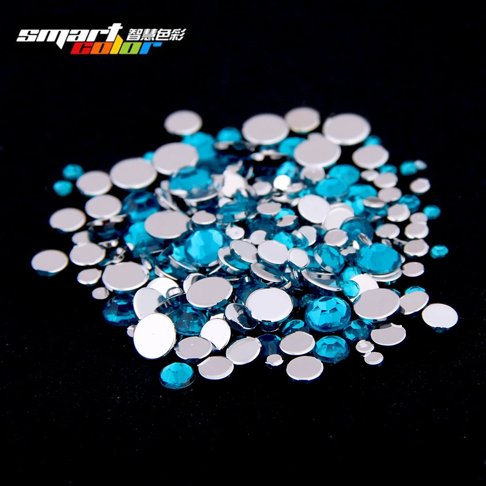 Умный цвет темно Аквамарин Цвет Акриловые стразы обувь сверкающие украшения для