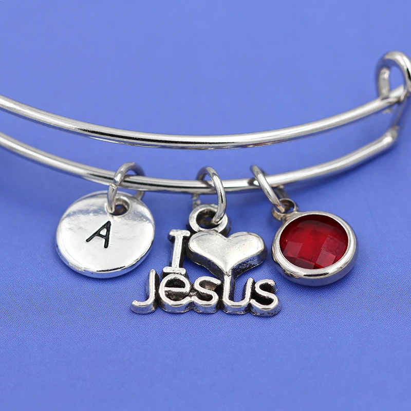 2020 Новый Английский алфавит A-Z I Love Jesus Амулеты Браслет DIY ручной работы браслет с