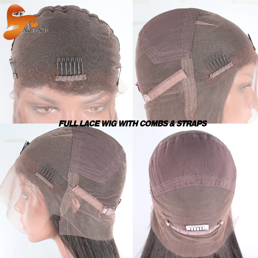 Лучший Kinky Прямая U Часть Человеческих Волос Парики Девы кружева Перед Чернокожих