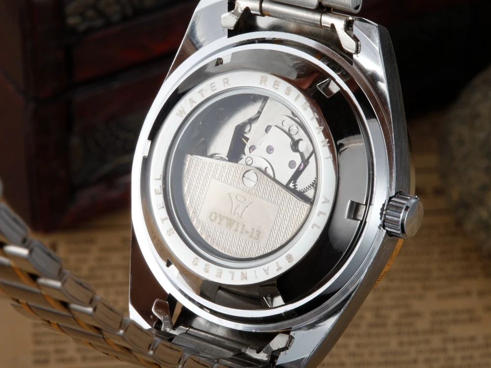 Роскошные Брендовые мужские механические часы OUYAWEI с автоподзаводом полностью