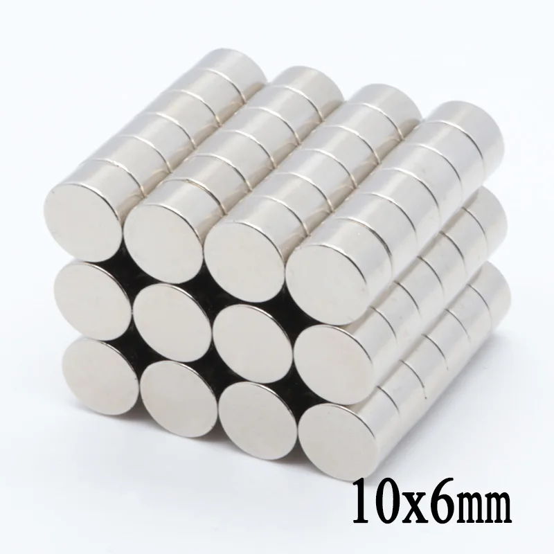 

100pcs 10x6 mm Mini Round Neodymium Magnets 10*6mm N35 Super Powerful Craft Strong Rare Earth Magnet NdFeB 10*6 mm