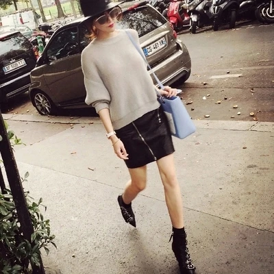 

2019 Autumn and Winter New High Waist Leather Skirt J20