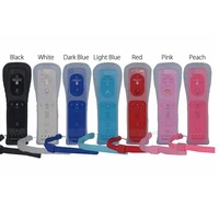 7 colors 1pcs built in motion plus remote controller for wii gamepad with silicone case and hand strap for wii command